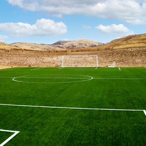 sport field with artificial turf