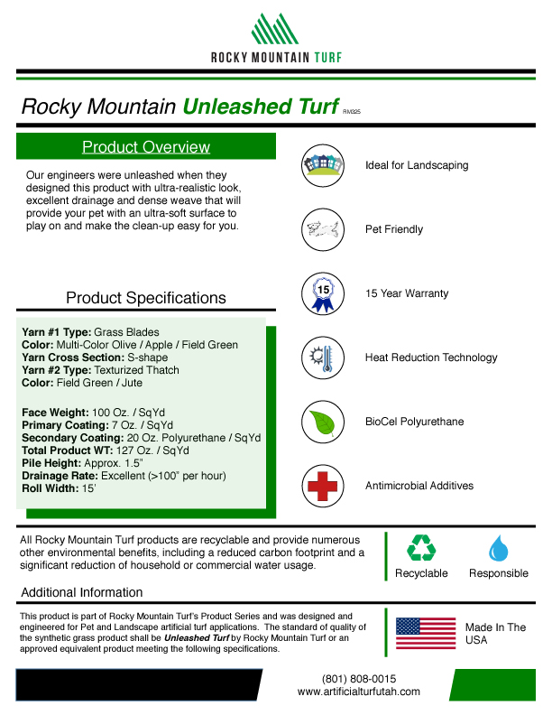 product overview for pet turf