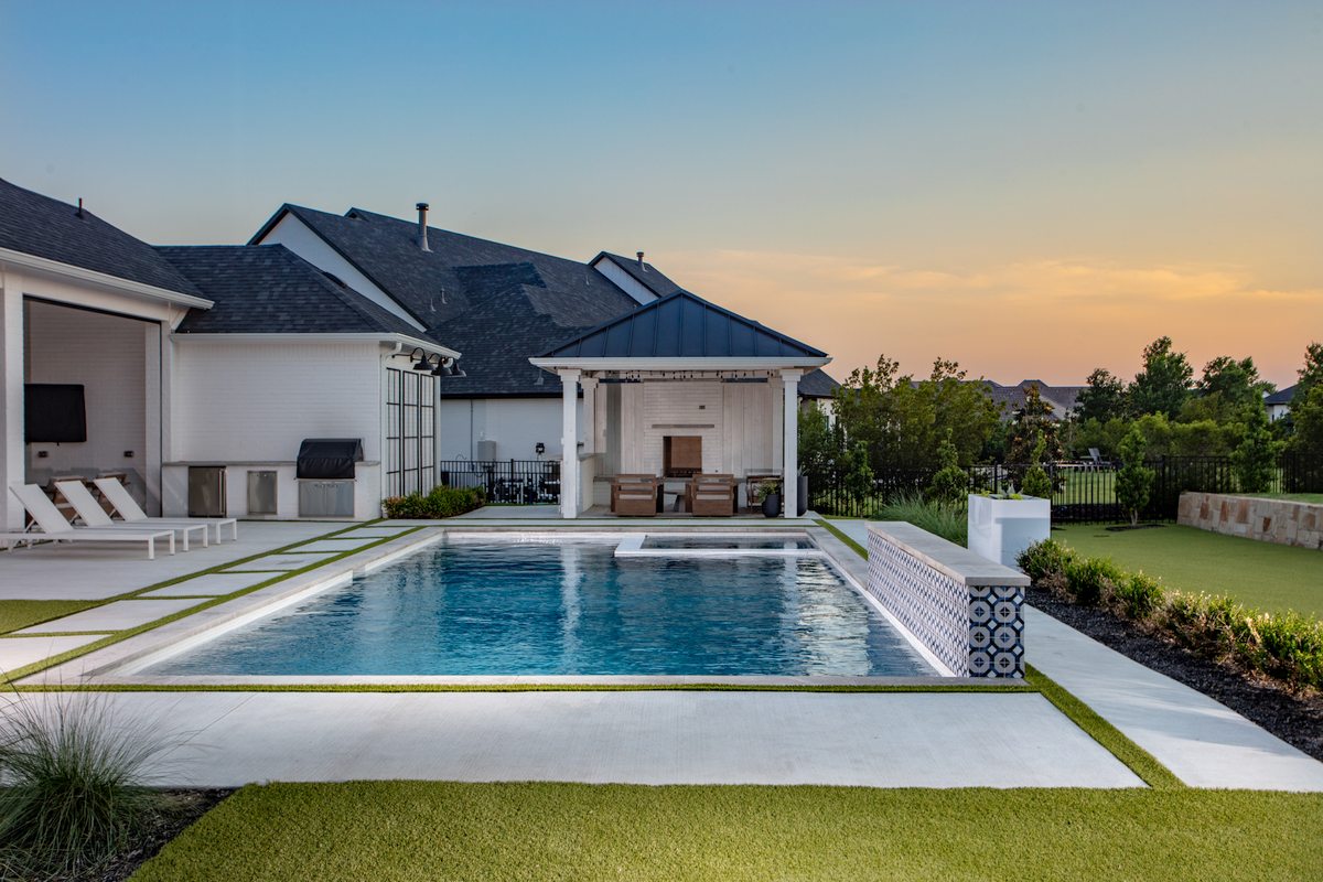 Backyard Pool Stone Deck