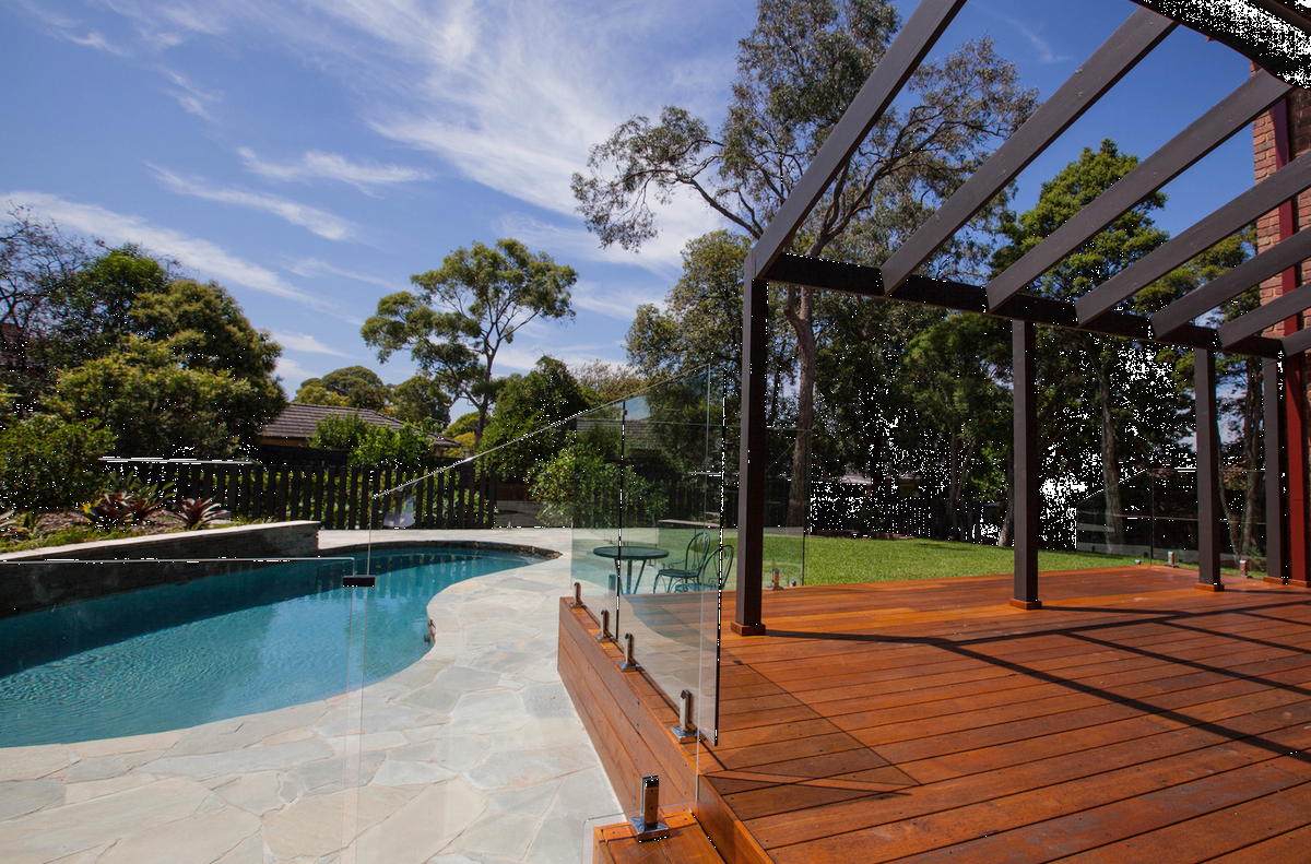 Backyard Pool and Deck Glass