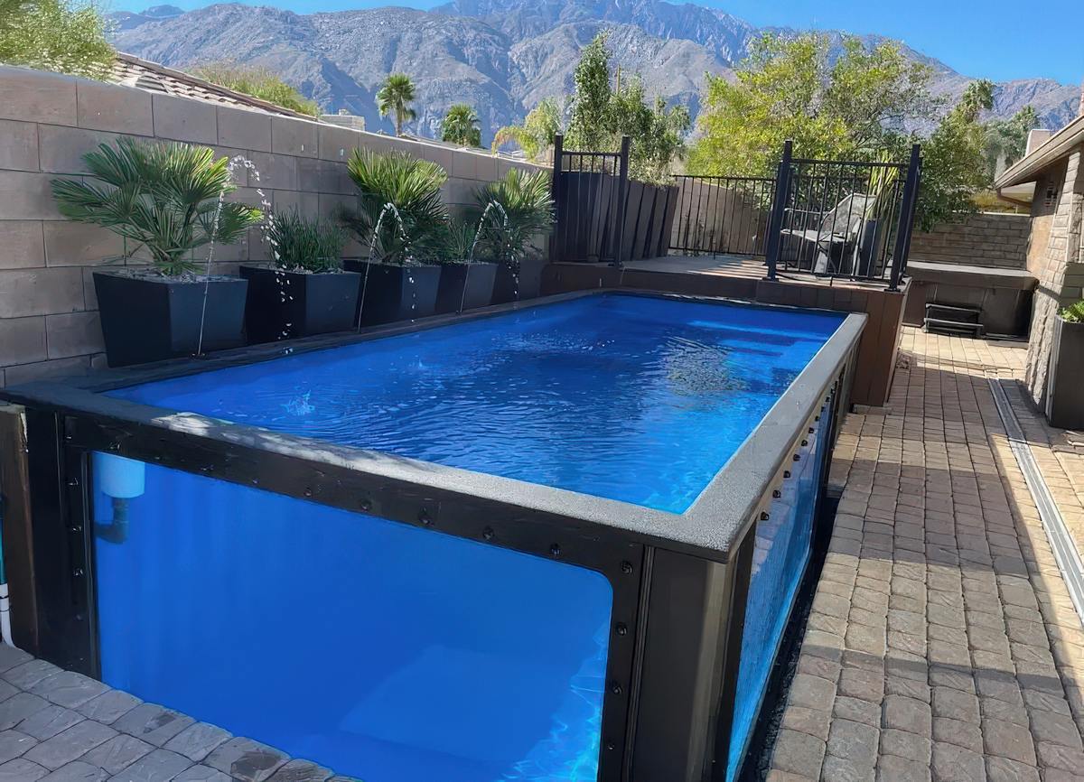 Shipping Container Pool Glass